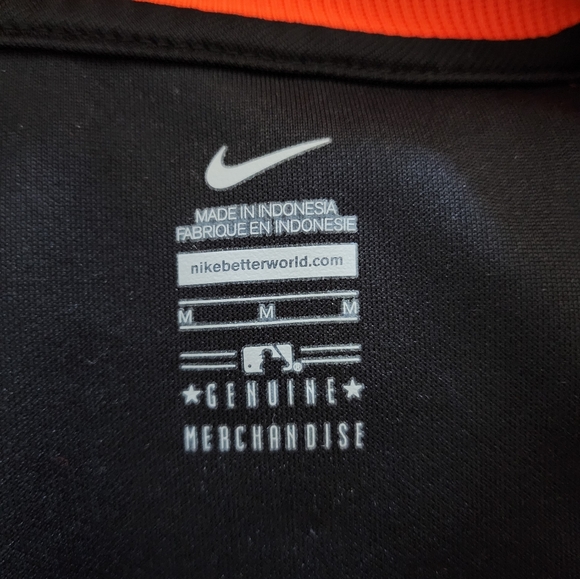 VTG Y2K Nike SF Giants Baseball Zip Up Track Top Orange Black Med Embroidered - Picture 4 of 4